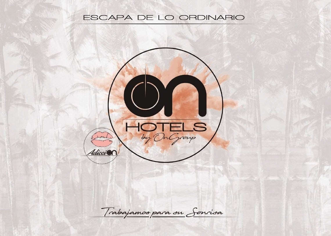 un cartel con el logotipo de on by on group hoteles