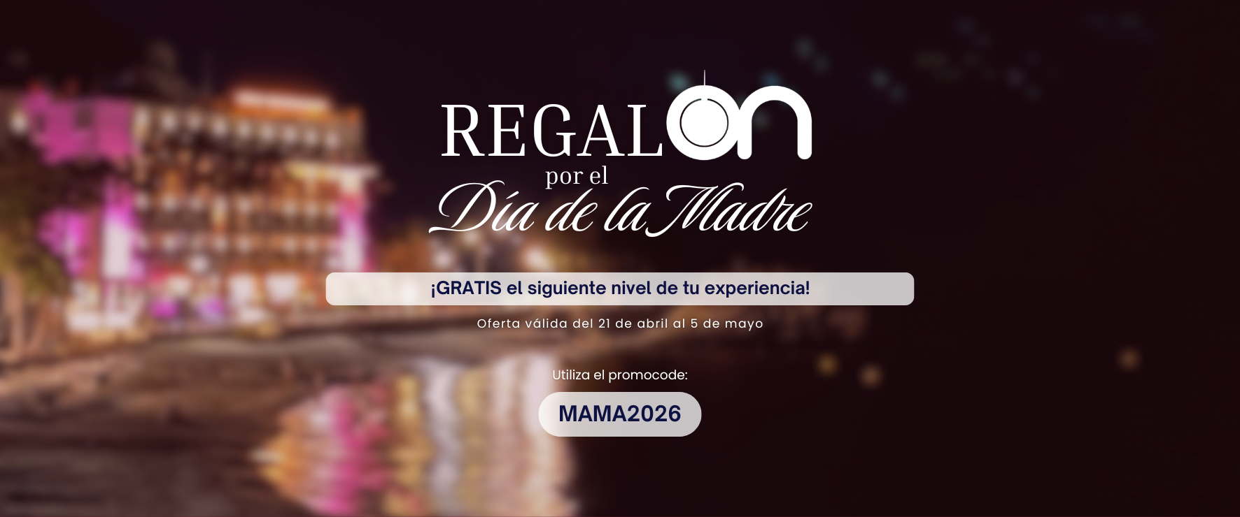 La imagen es un anuncio de la promoción "REGALON por el Día del Padre" que ofrece un nivel de experiencia gratuito con el código "PAPA2026", ambientado en un paisaje costero.