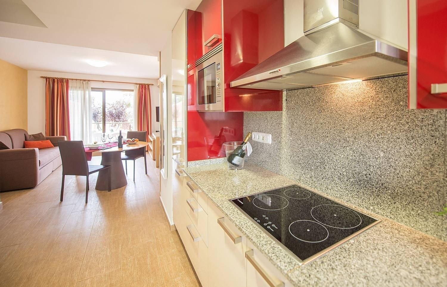 Kitchen of the Ona Aucanada hotel apartment in the North of Majorca