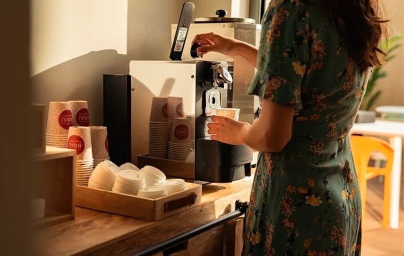 Serving coffee at the Mosaic Boutique Hotel by Ona Hotels, in Barcelona