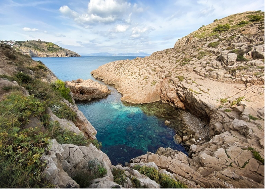 Hidden cove in L'Escala, Costa Brava