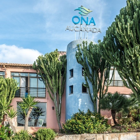 Entrance of the Ona Aucanada hotel in the North of Majorca