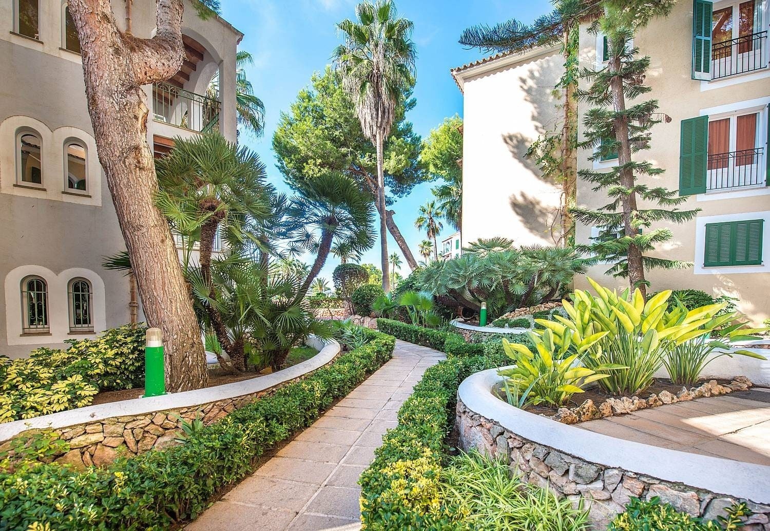 Path through the gardens of the Ona Cala Pi hotel, in Majorca