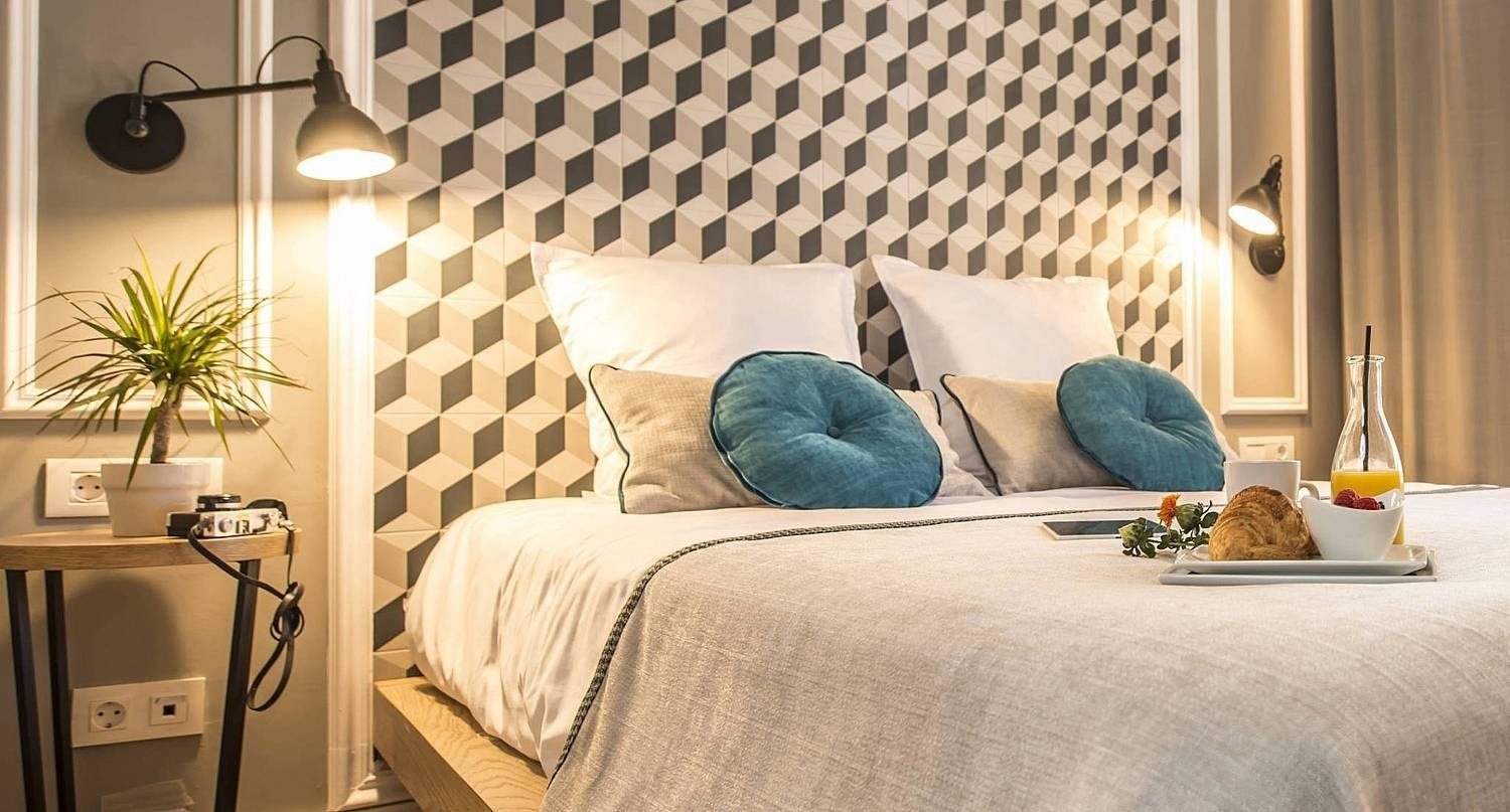 Doppelbett des Hotel Boutique Mosaic by Ona Hotels in Barcelona