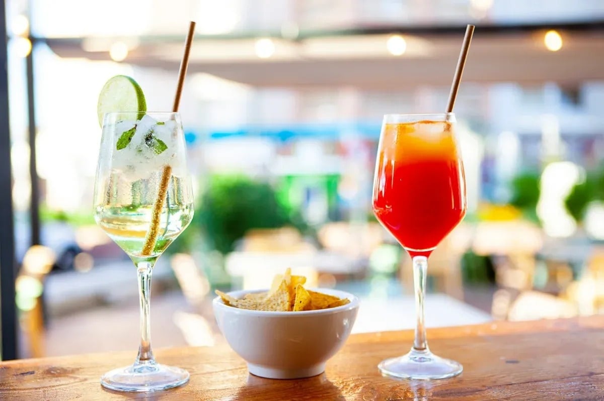 Drinks at the Ona Cala Pi hotel, in Mallorca