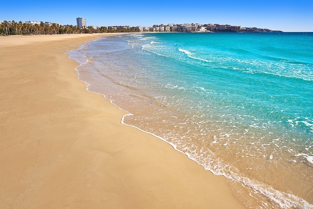 Panoramic view of La Marineta beach at Hotel Ona Ogisaka Garden in Denia