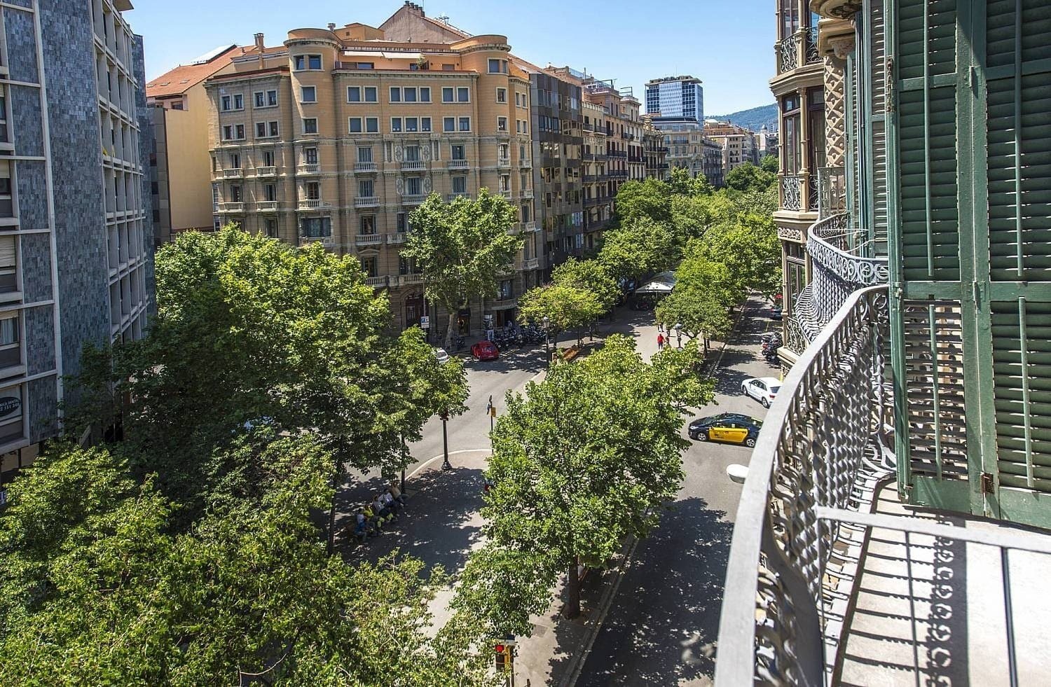 View of Barcelona from the balcony of the Hotel Boutique Mosaic by Ona Hotels