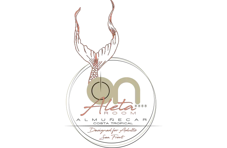 On Hotels: Neptuno logo, featuring a mermaid tail and 