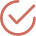 a red check mark in a circle on a white background .