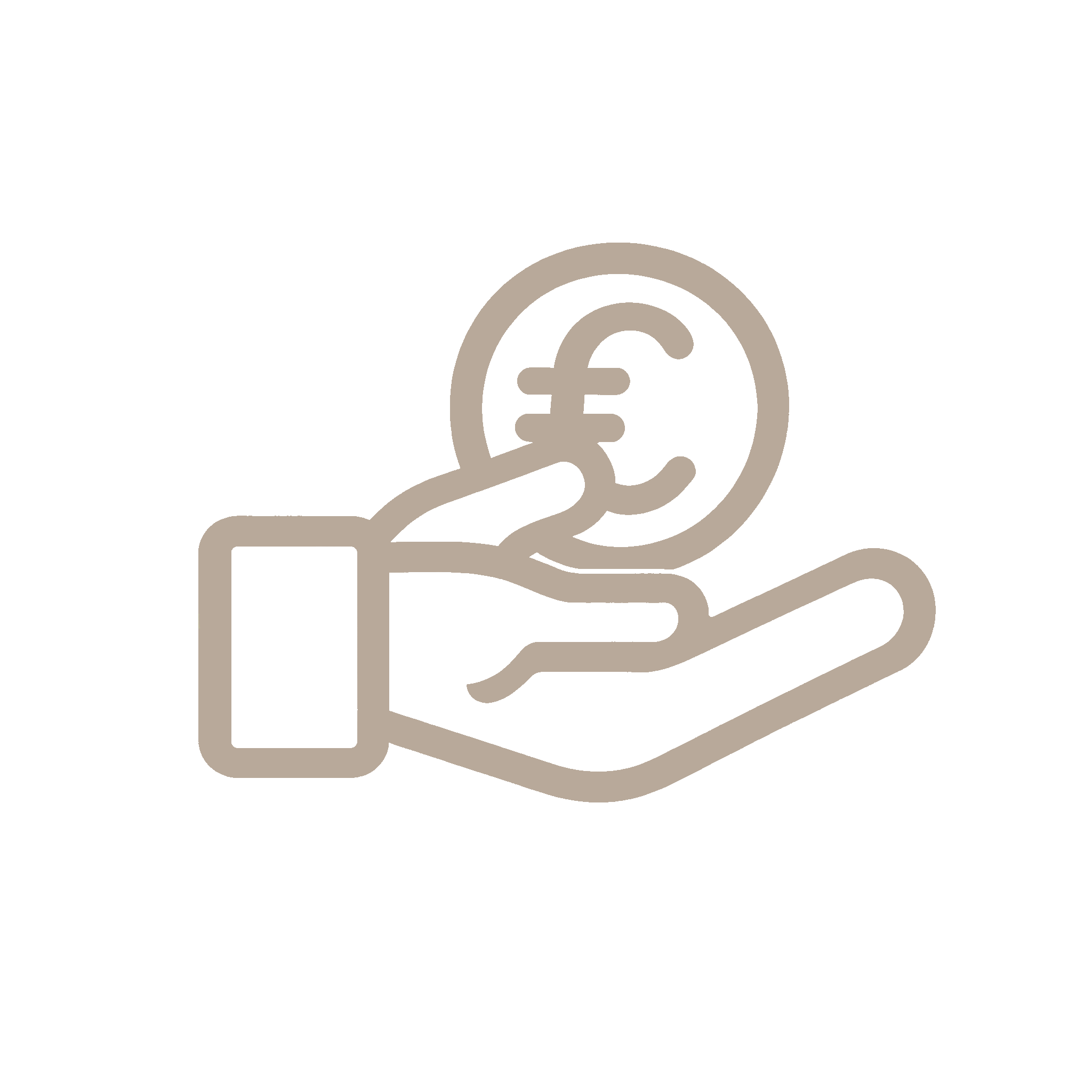 Palacete do Guerreiro Corporativa: Mão recebendo moeda de euro.