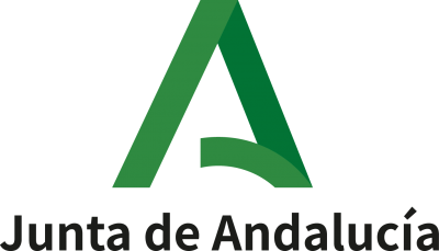 a logo for junta de andalucia with a green triangle