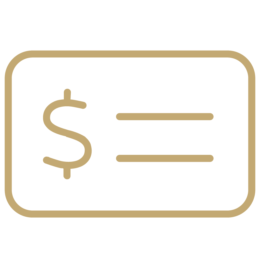 un cuadrado naranja con un signo de dólar y dos líneas en él .