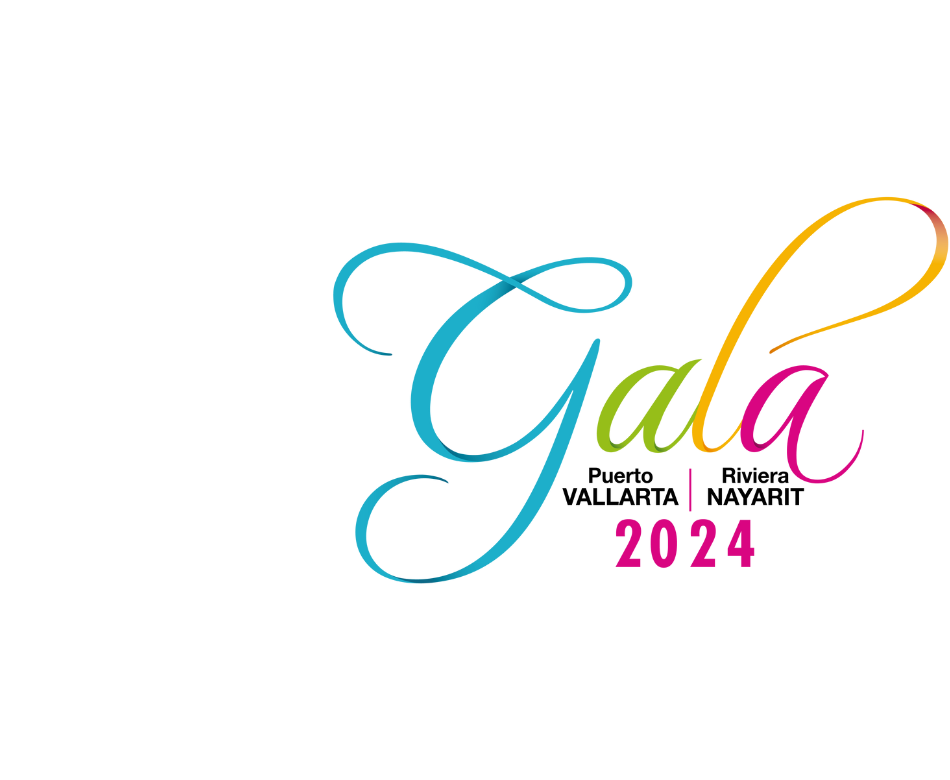 um logotipo colorido para um gala em puerto vallarta nayarit em 2024