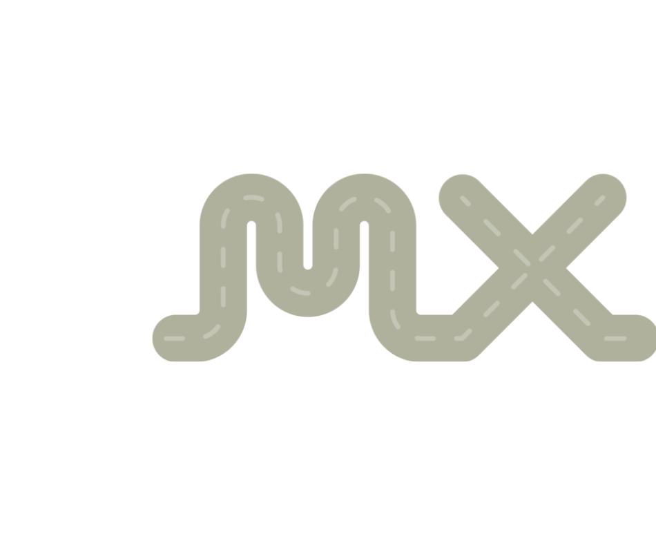 a drawing of a road that says mx on it