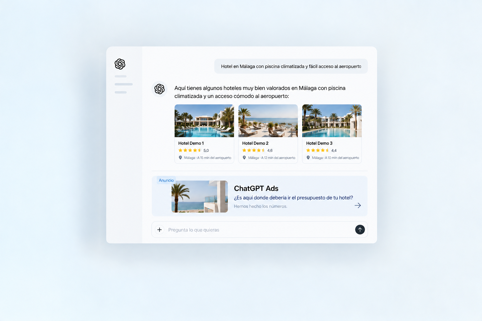Hoteles en Málaga ChatGPT Ads vs. Google Ads: dónde debería invertir tu hotel con piscina y acceso al aeropuerto.