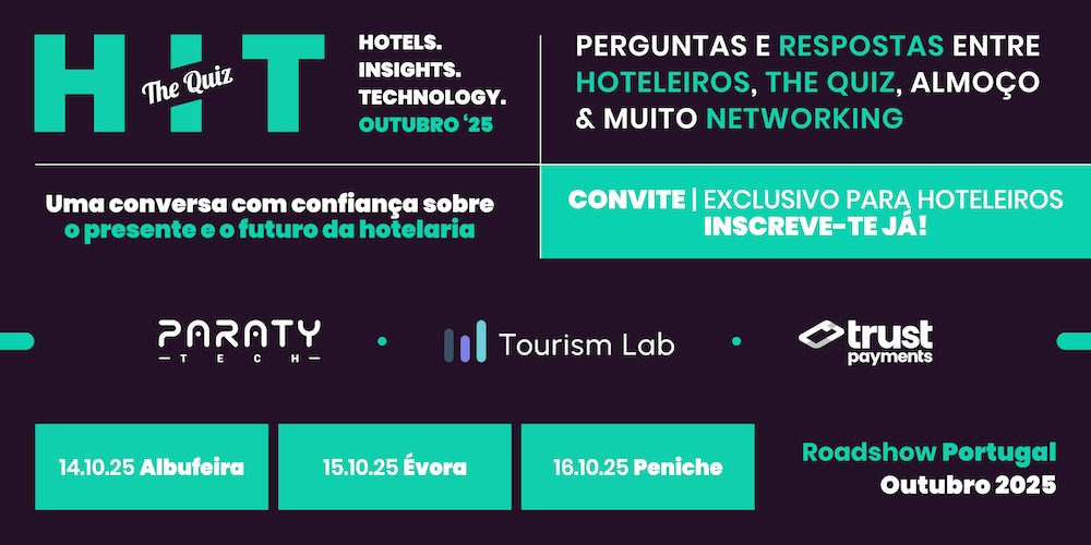 um flyer para um check-in no futuro do marketing digital hoteleiro