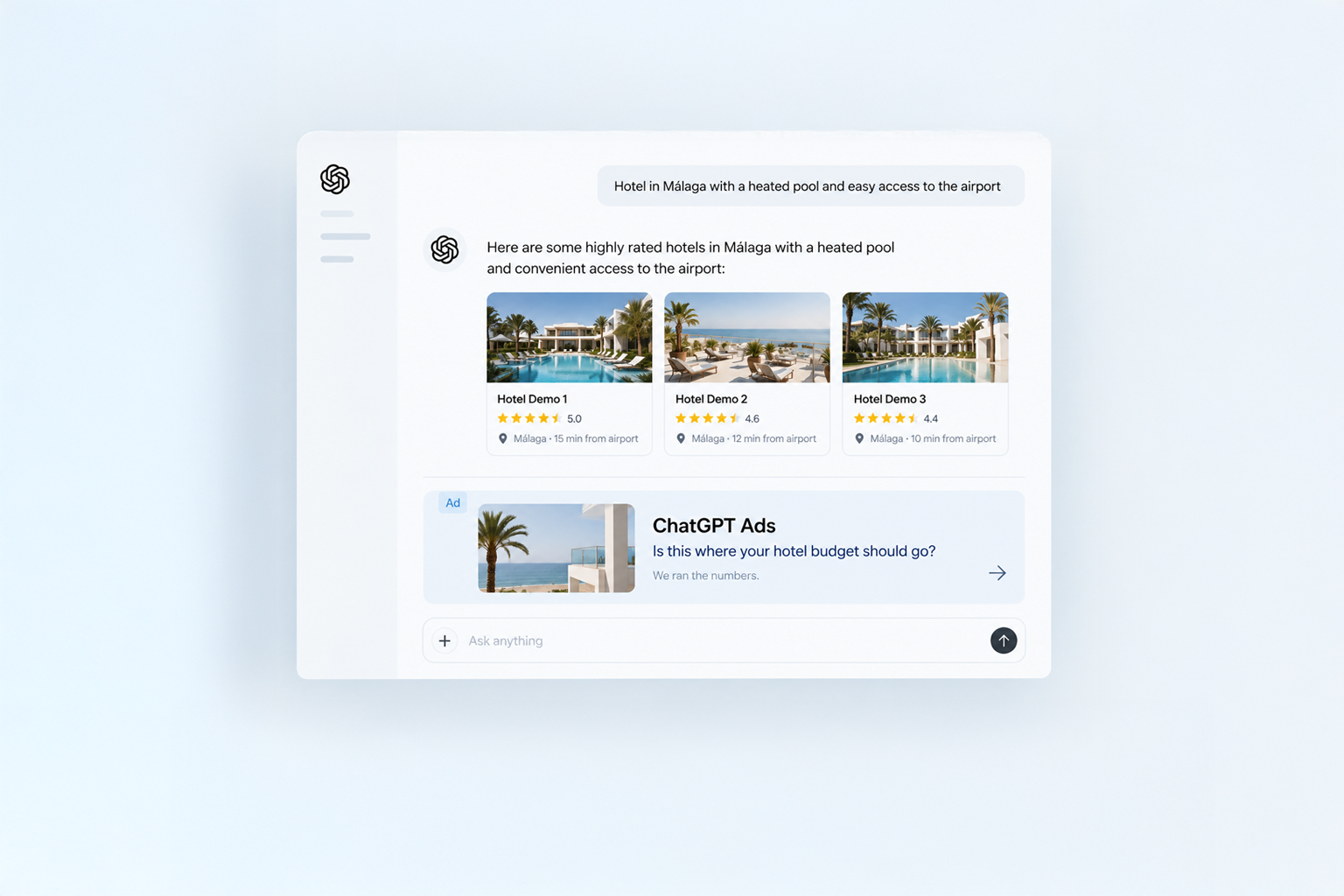 Luxury hotel in Malaga with heated pool and airport access, perfect for your ChatGPT Ads vs. Google Ads: Where should your hotel invest?.