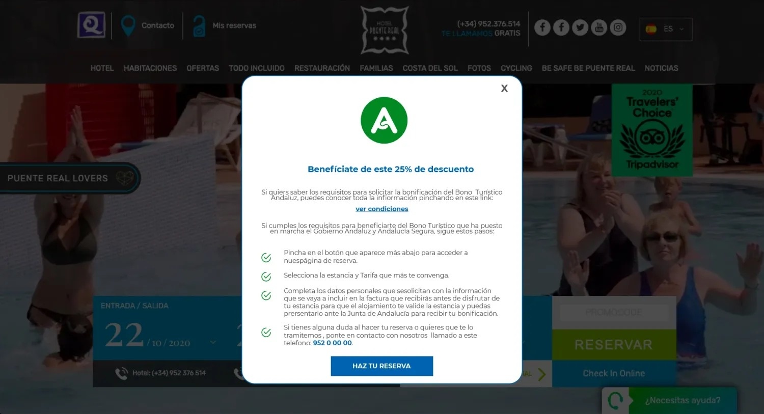 You can now benefit from the Andalusian Bonus with the Paraty Tech Reservation Engine