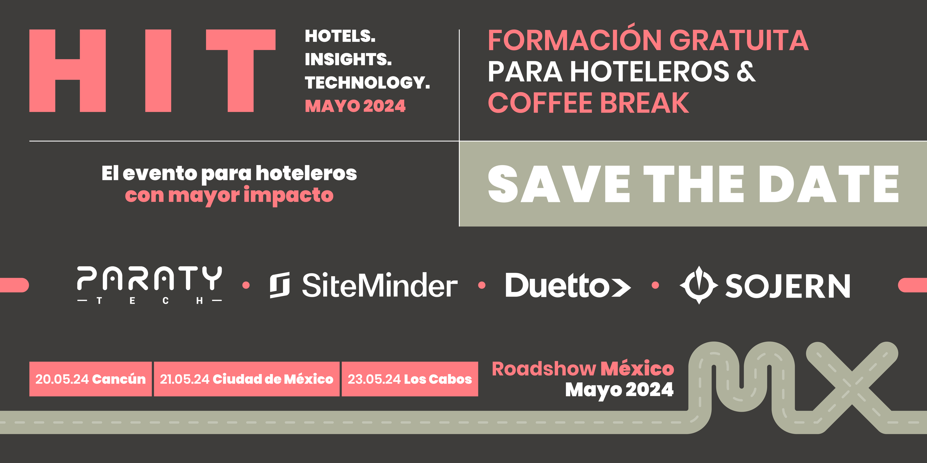 un cartel que dice formación gratuita para hoteleros y coffee break