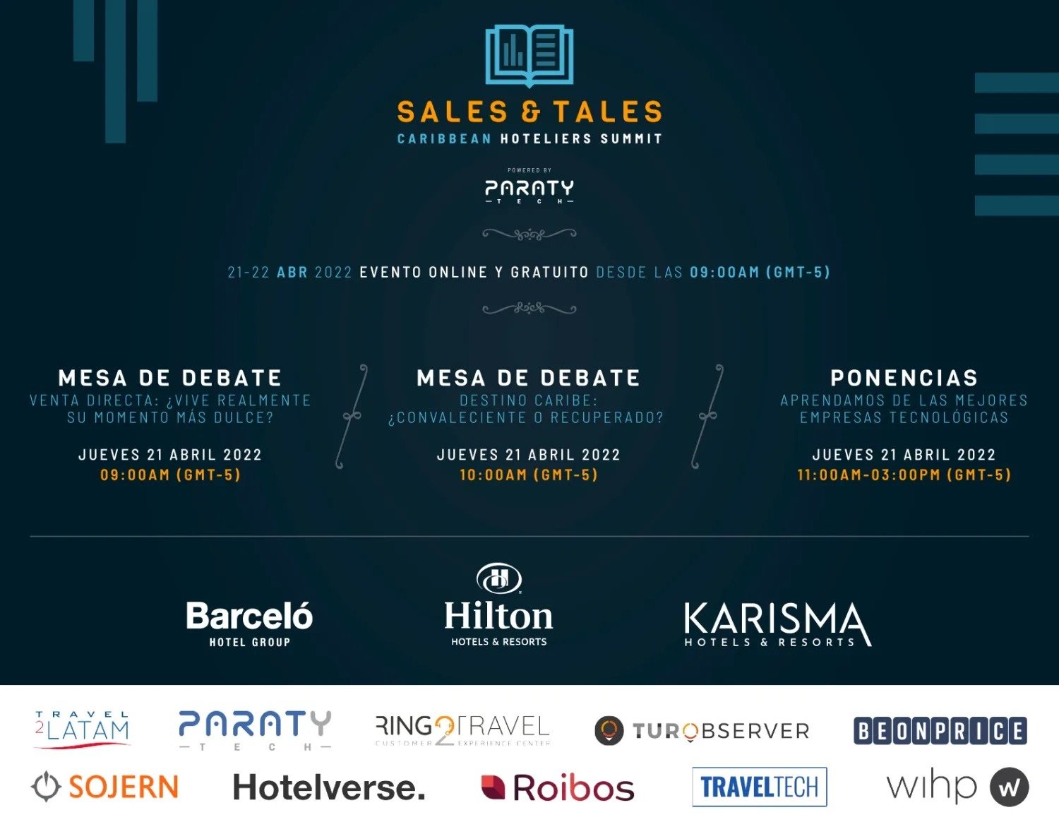 No dia 21 de abril, hoteleiros e empresas de tecnologia se reúnem no Sales & Tales Caribbean Hoteliers Summit