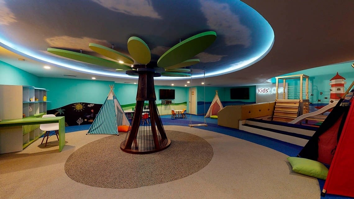 Game room for children of the Grand Park Royal Cancun Hotel in the Mexican Caribbean