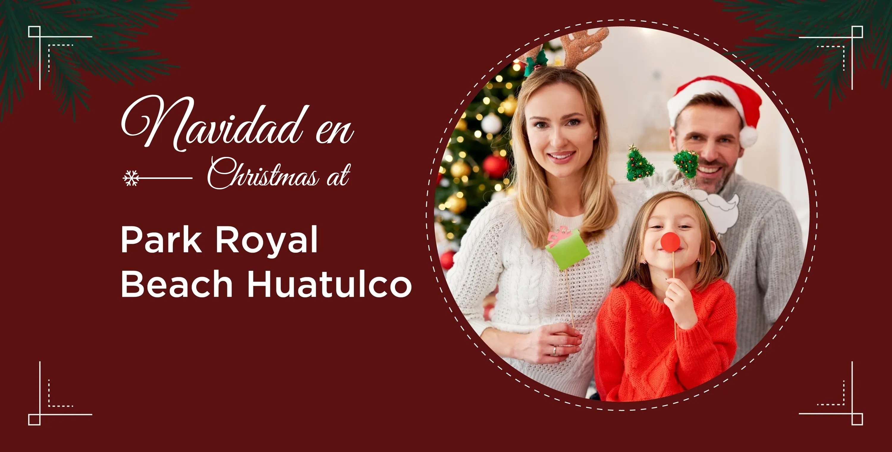 un cartel que dice navidad en park royal beach huatulco