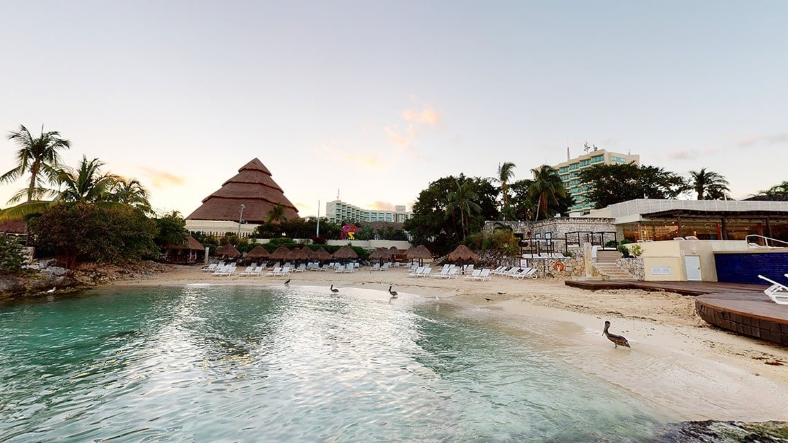 Private beach of the Hotel Grand Park Royal Cozumel in Mexico