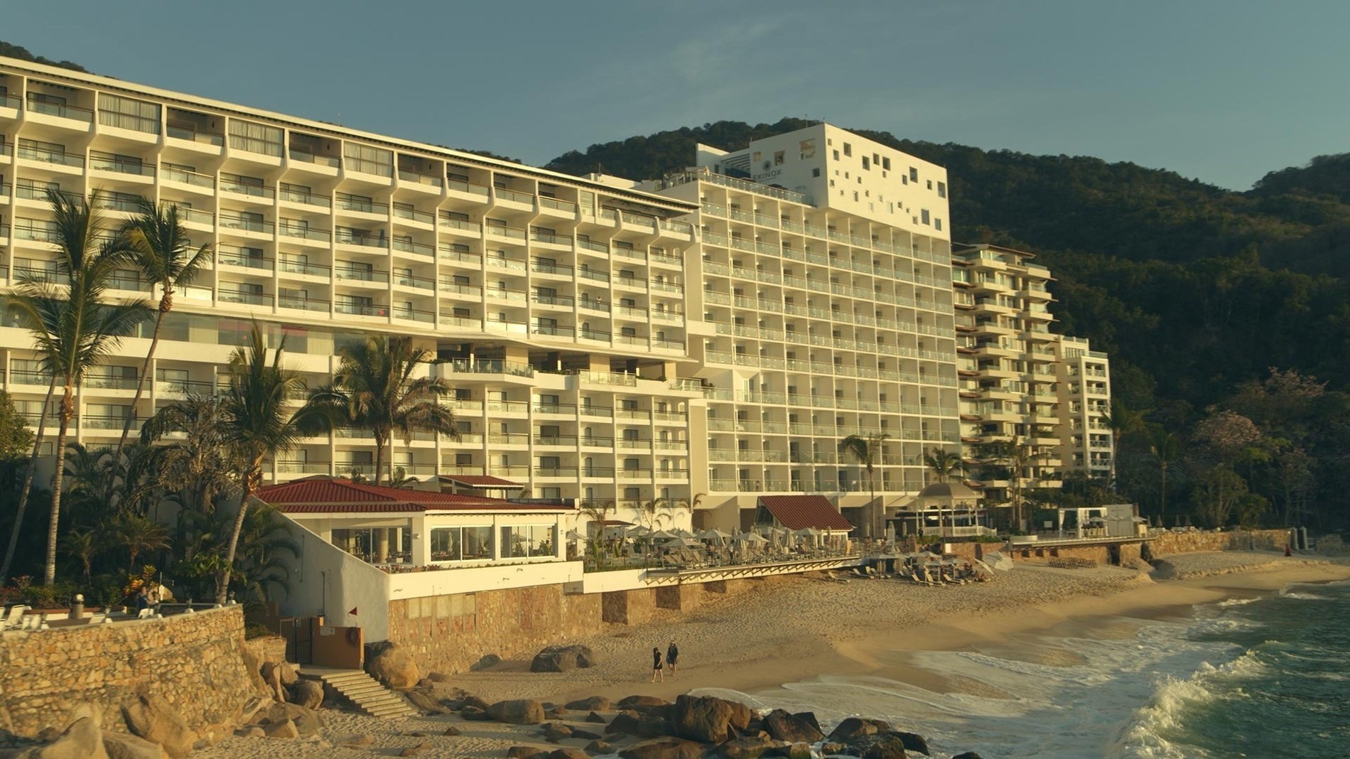 Outdoor swimming pool with sea views of Hotel Grand Park Royal Puerto Vallarta, Mexico