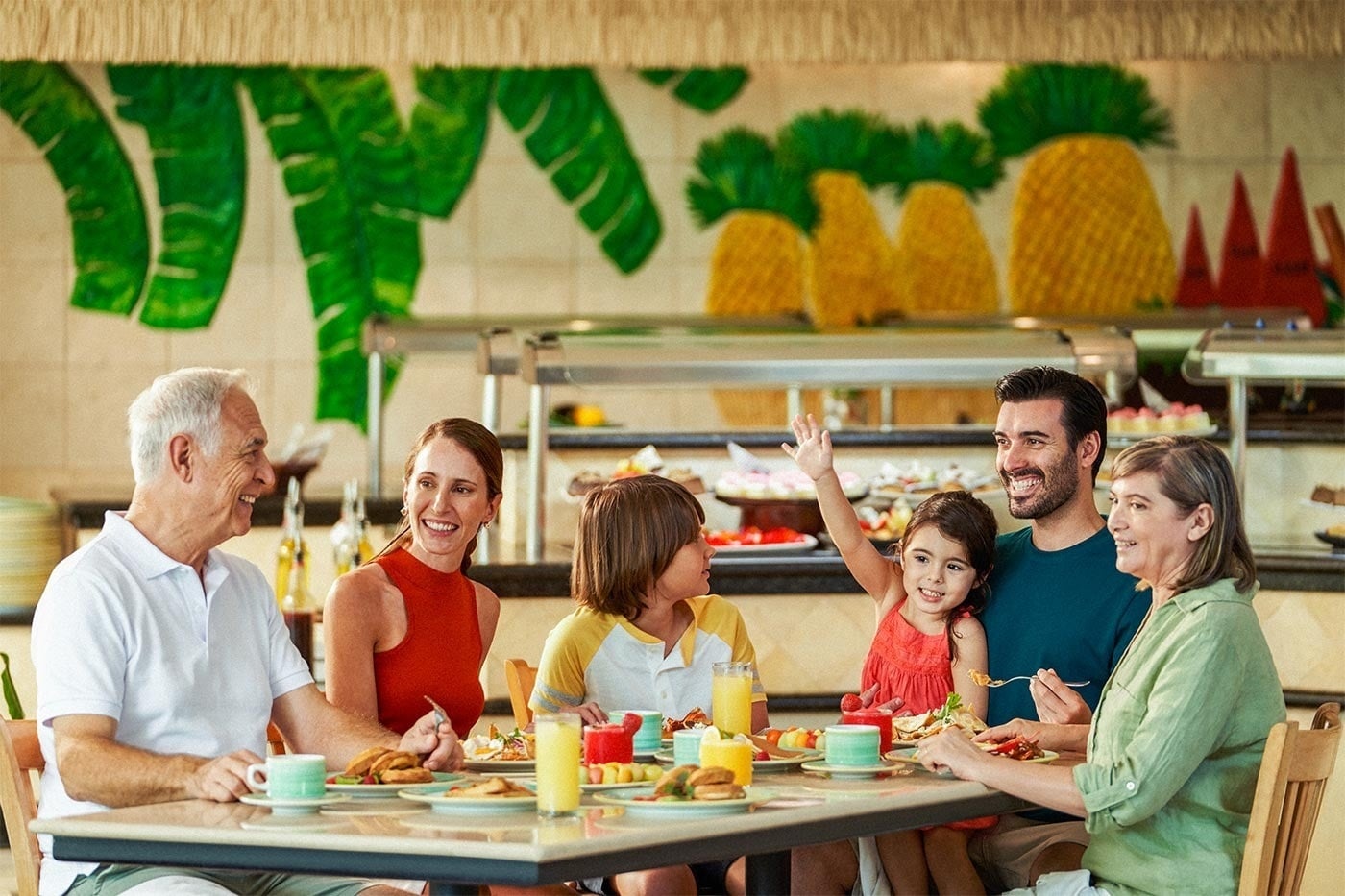 Family enjoys breakfast buffet at Hotel Grand Park Royal Cancun | Mexican Caribbean | Official Web