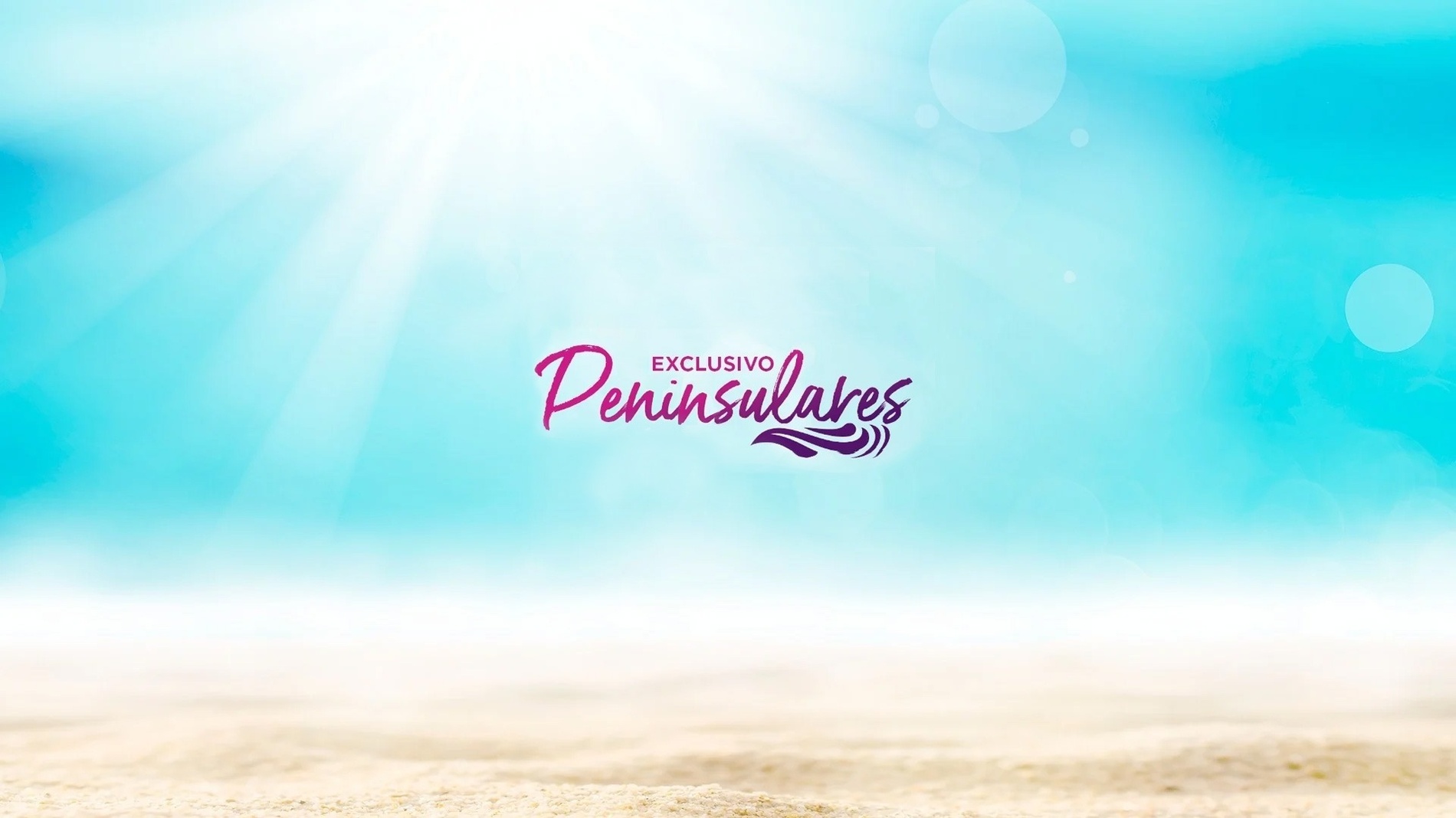 um fundo de praia com o logotipo exclusivo peninsulares