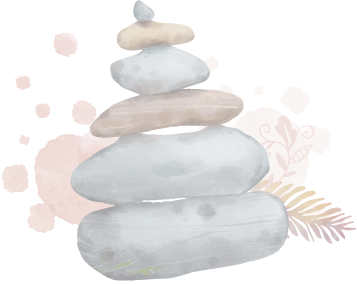 a stack of rocks on top of each other on a black background