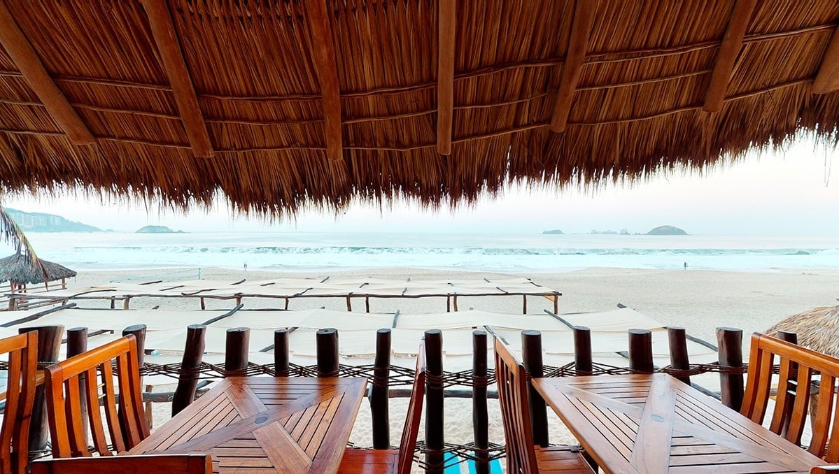 Bar with chill area in Park Royal Beach Ixtapa, Mexican Pacific