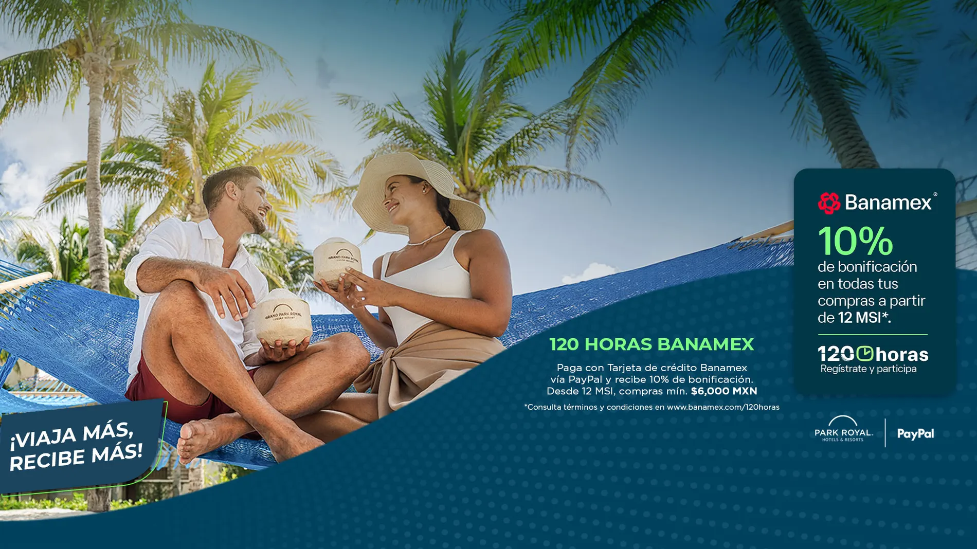 Park Royal Hotels: Viaja más, recibe más con Banamex y PayPal. Park Royal Hotels & Resorts en México