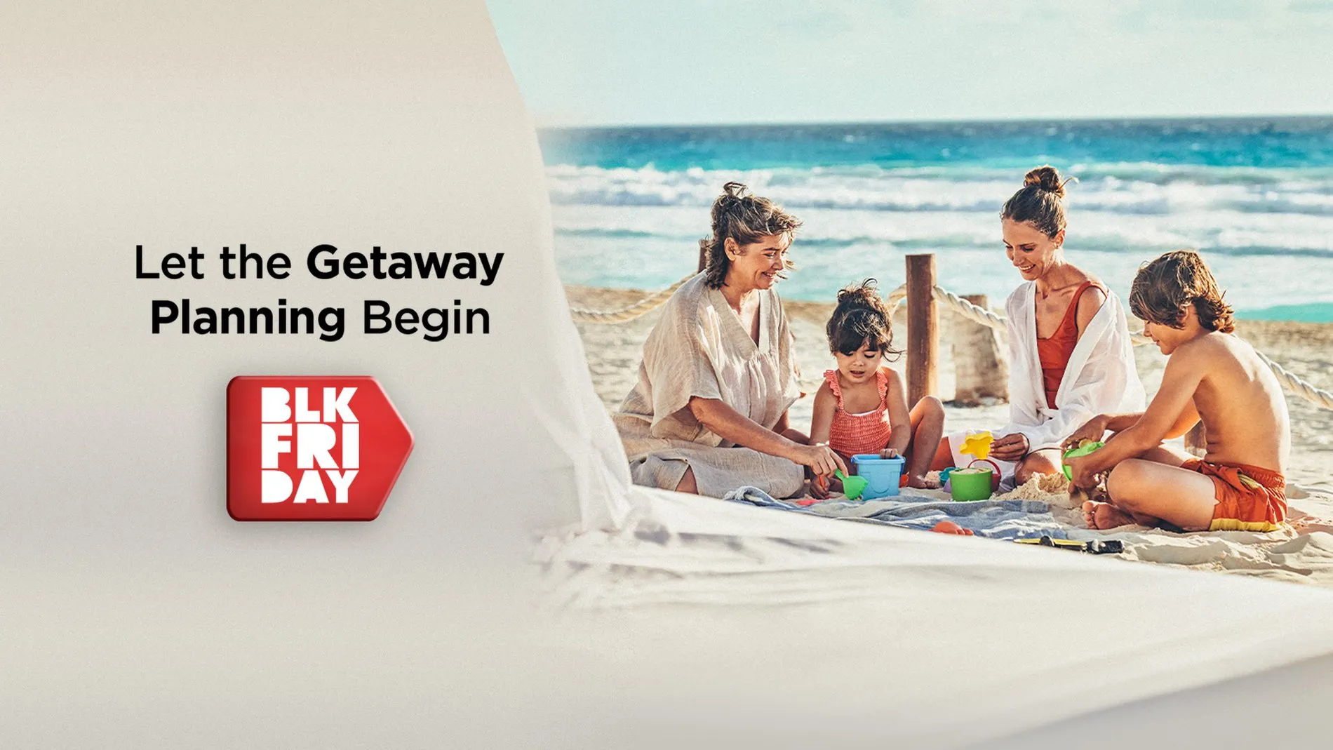 Vacaciones familiares en la playa con ofertas de Black Friday. ¡El mejor Black Friday con Park Royal Hotels & Resorts!