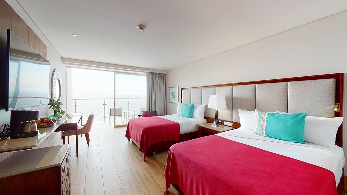 Room equipped with sea views of the Hotel Grand Park Royal Puerto Vallarta, Mexico