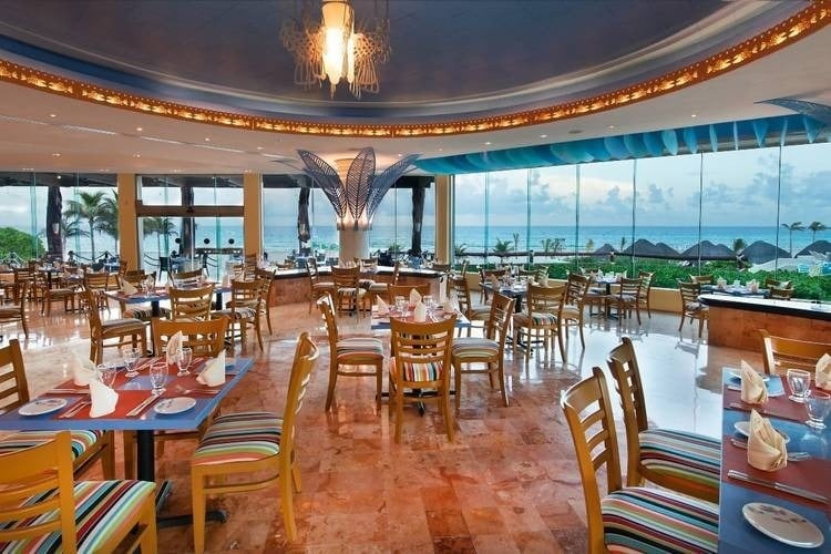 El Pescador restaurant with fish and seafood dishes in Park Royal Beach Cancun, Mexican Caribbean