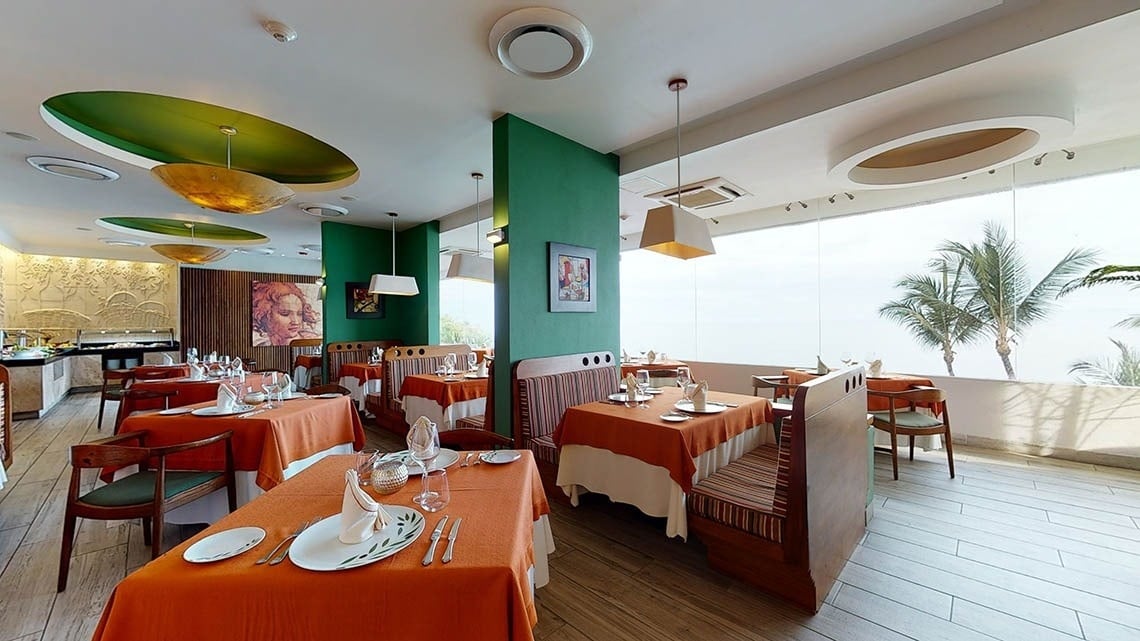 Restaurante italiano Andiamo com vista para o mar no Hotel Grand Park Royal Puerto Vallarta