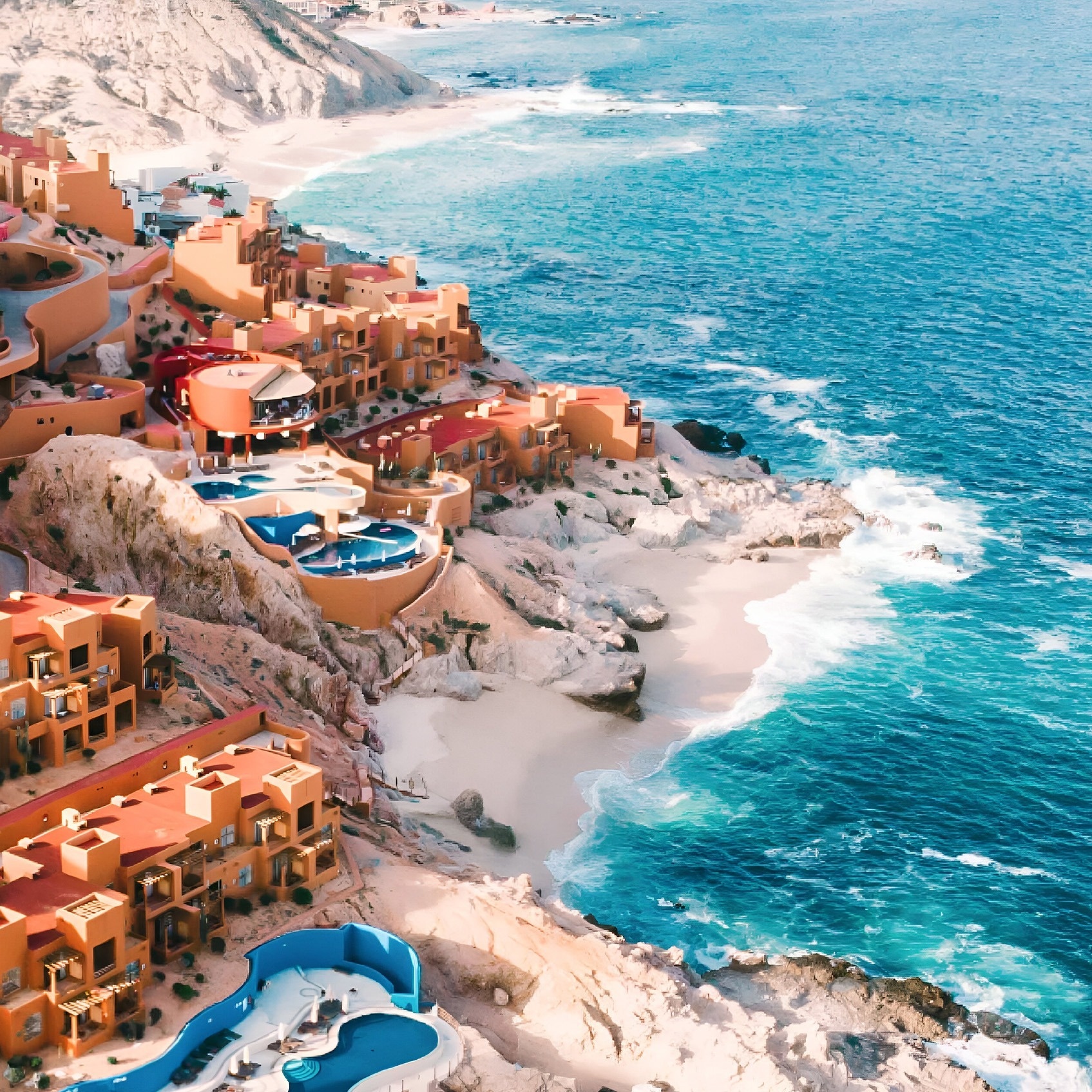 Park Royal: Club Regina Los Cabos, resort de lujo en acantilado con vistas al mar turquesa y playas.