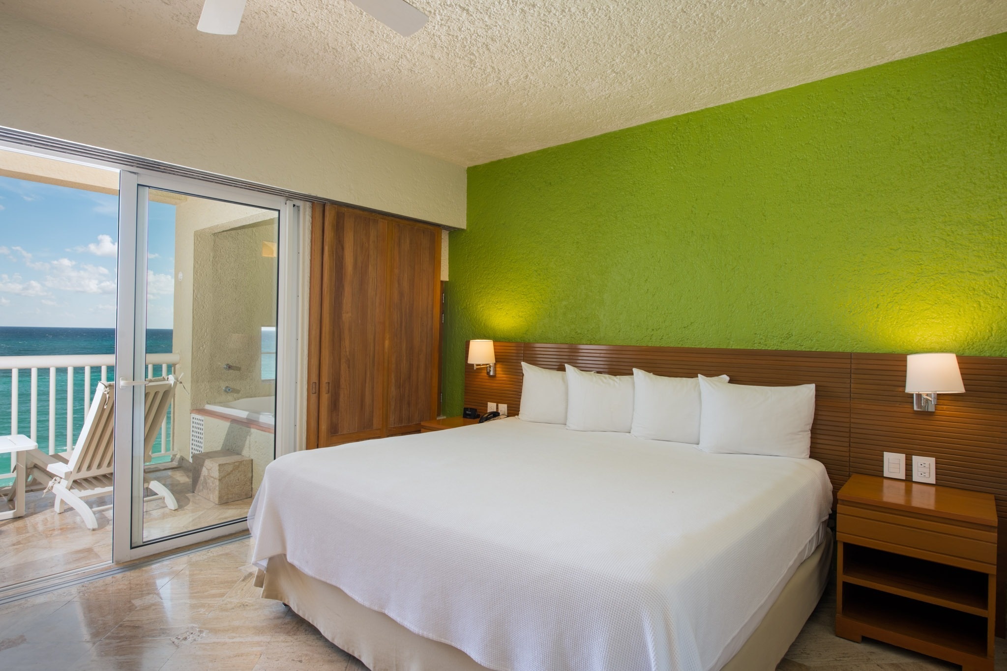 Ocean view hotel room with balcony at Park Royal: Club Regina Cancun.