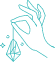 un pixel art de una mano sosteniendo un frasco de perfume .