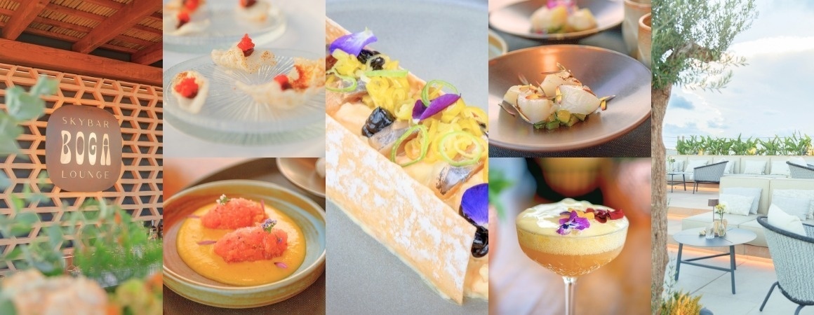 un collage de fotos de comida en boca lounge