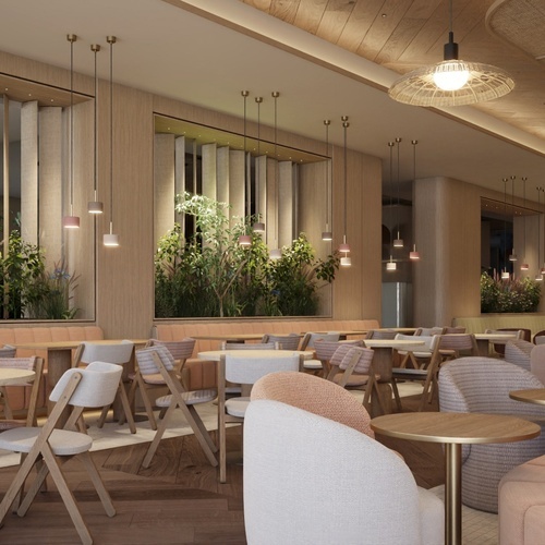 Port Hotels: Corporativa, um restaurante elegante com assentos confortáveis e iluminação suave.