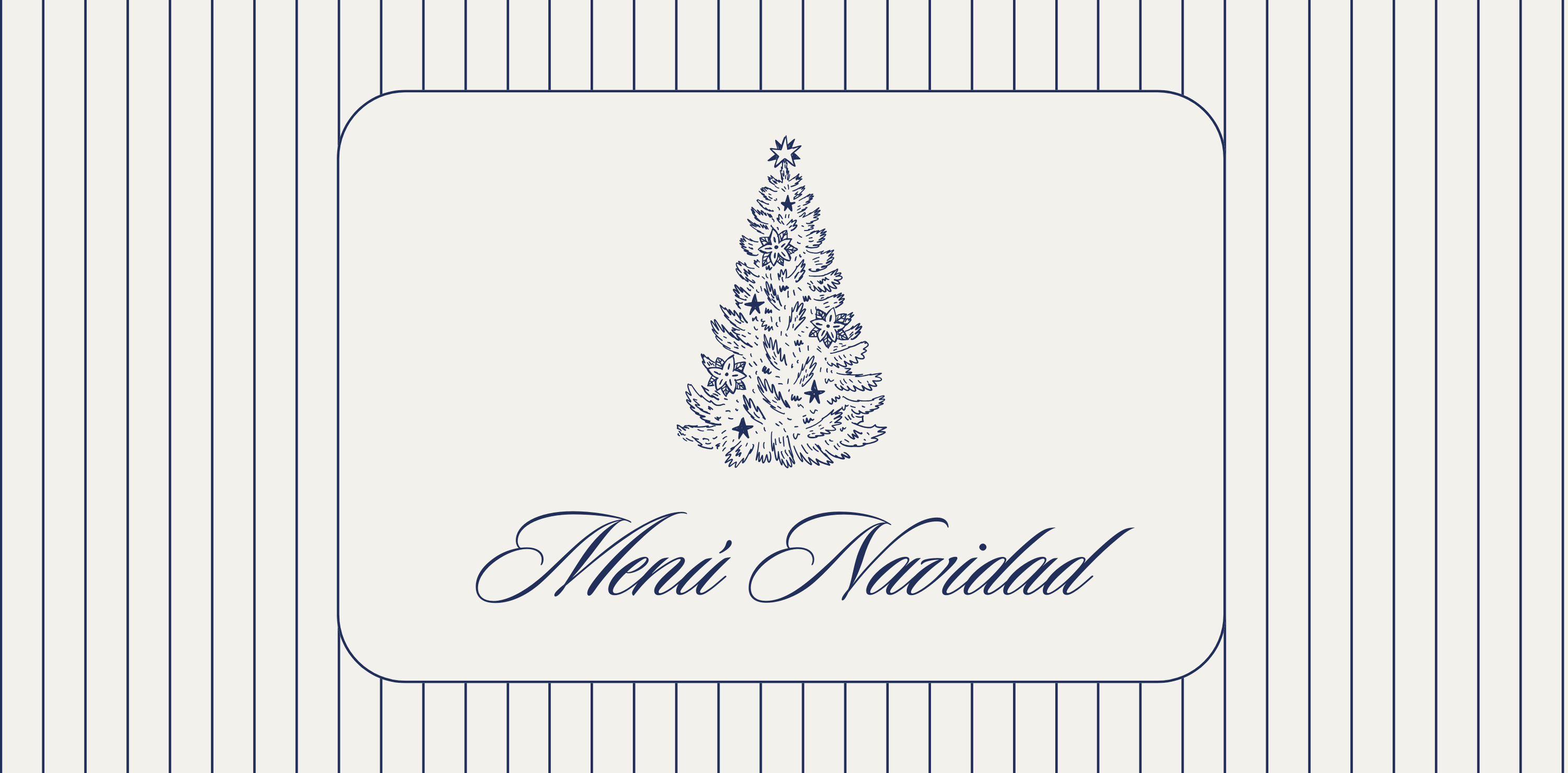 un menú de navidad con un fondo azul y dorado