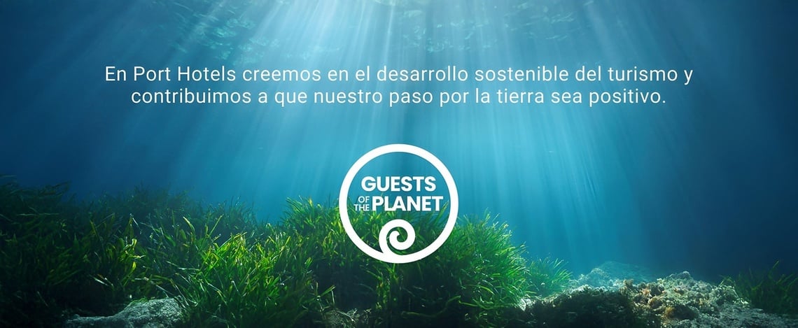 un cartel que dice " en los hoteles creemos en el desarrollo sostenible del turismo "