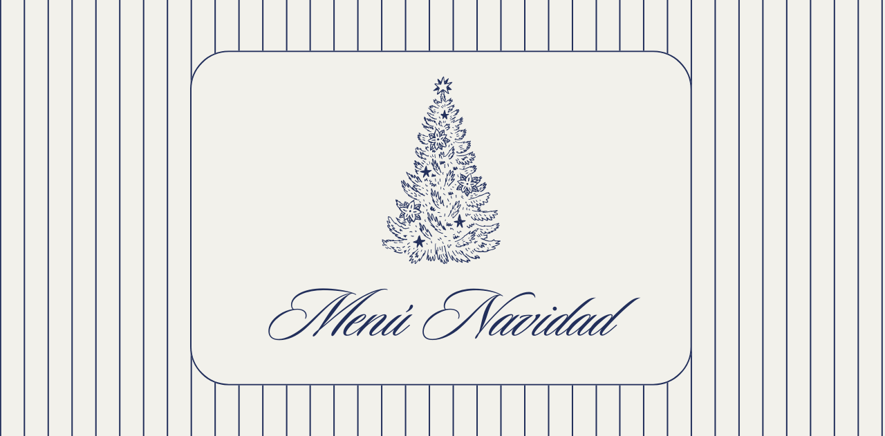 un menú de navidad con un fondo azul y dorado