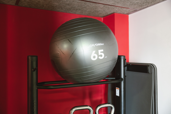 un gimnasio con mancuernas y una cinta de correr