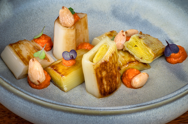 un grupo de personas están sentadas en sillas y mesas en un patio al aire libre