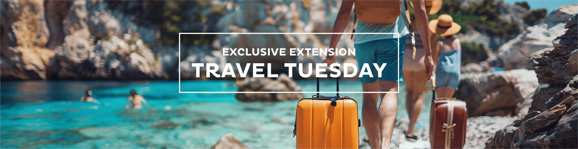 an advertisement for exclusive extension travel tuesday