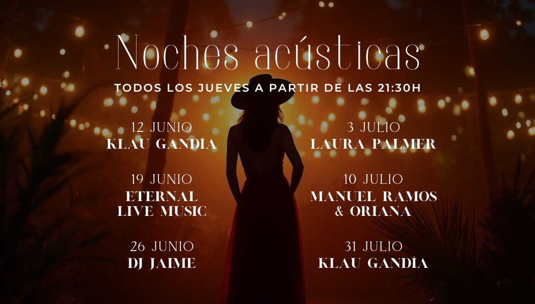 un cartel que anuncia noches acústicas en los jueves