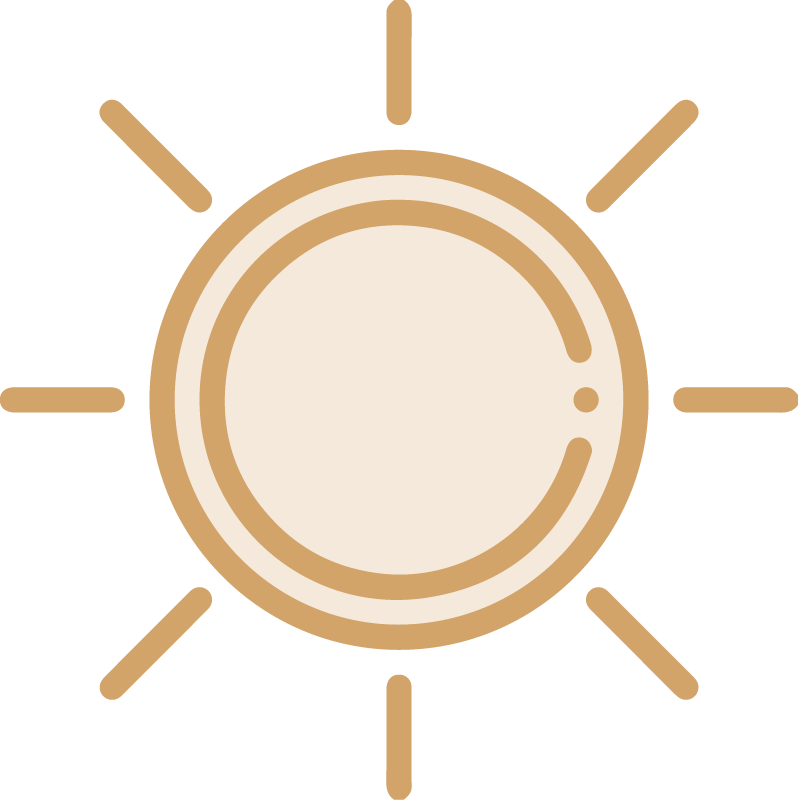 an icon of a sun with rays coming out of it